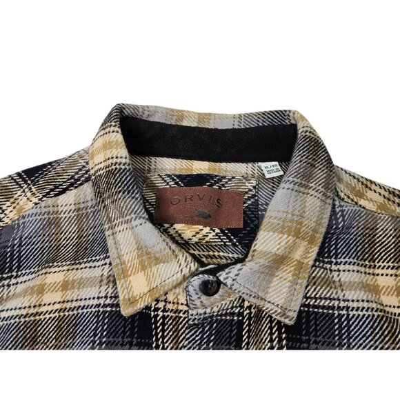 Orvis Heavy Flannel Shirt Jacket Shacket Men’s XL Plaid Multicolor Long Sleeve - Picture 5 of 11